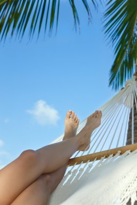 Closeup of Feet on Hammock